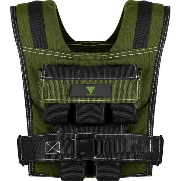 GRAVITY Gewichtsvest 10 KG voor CrossFit & Fitness - Tactical Vest & Trainingsvest - Verstelbaar in Gewichten - Groen