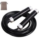 Gaoykai Gewogen springtouw voor vrouwen, mannen, zwaar springtouw met verstelbaar vet PVC-touw, kogellager aluminiumlegering antislip handvat, geweldig voor crossfit-training, boksen en MMA-trainingen