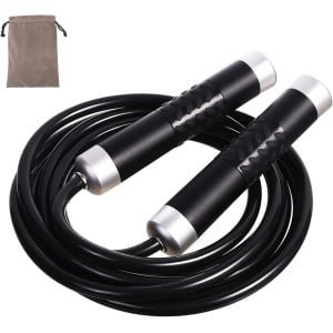 Gaoykai Gewogen springtouw voor vrouwen, mannen, zwaar springtouw met verstelbaar vet PVC-touw, kogellager aluminiumlegering antislip handvat, geweldig voor crossfit-training, boksen en MMA-trainingen