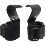 Gewichthefhaken, set van 2 powerliftingbanden, voor krachttraining, pull-ups, shrugs, geschikt voor bodybuilding, gewichtheffen, krachttraining en fitness, zwart.