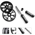 Gigicial Buikspierwiel - Compact ontwerp met twee glijdende wielen voor extra stabiliteit, ideaal voor krachttraining - Losse unit - Geschikt voor thuis en op reis, zwart