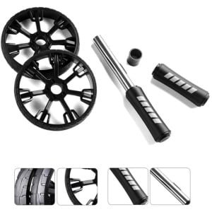 Gigicial Buikspierwiel - Compact ontwerp met twee glijdende wielen voor extra stabiliteit, ideaal voor krachttraining - Losse unit - Geschikt voor thuis en op reis, zwart