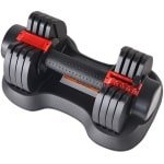 Gloovon® - Verstelbare Dumbell 11 KG - Dumbbell - 2.2 KG t/m 11 KG - Smart Dumbbells - Vijf Standen verstelbaar - Krachttraining - Fitness - Halterset voor Thuisgebruik - Zwart-Rood