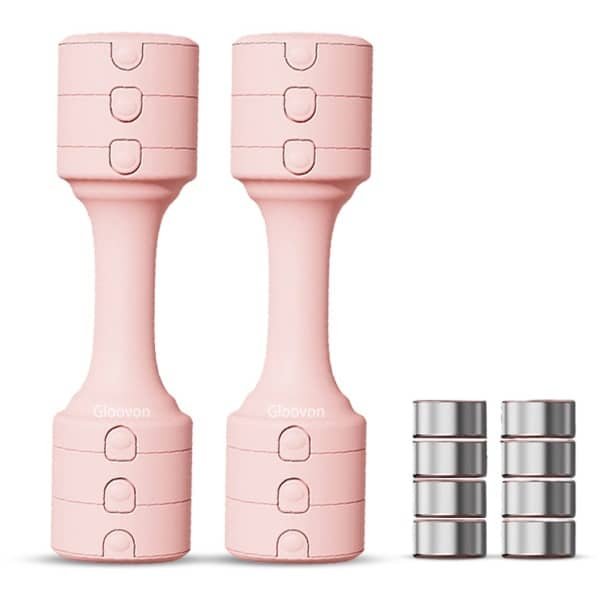 Gloovon® - Verstelbare Dumbell - 2.5 KG - 1.5 KG t/m 2.5 KG - Smart Dumbbells - Dames Halters - Halterset voor Thuisgebruik - Krachttraining - Fitness - Roze