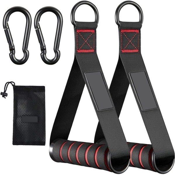 Handgrepen voor weerstandsbanden - 2 stuks - fitness accessoires voor kabelmachines - handvatten met karabijnhaak voor fitnessapparatuur - geschikt voor triceps en krachttraining - weerstandsband accessoires
