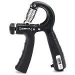 Handtrainer met teller, instelbare intensiteit 5-60 kg, vingertrainer, krachttrainer, zwart.