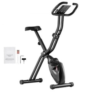 Hometrainer - Opvouwbare fitnessfiets - Verstelbare magnetische weerstand - LCD-scherm - Stil - Comfortabel zadel - Compact voor thuis - Zwart