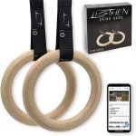Houten Gymnastiek Ringen voor Calisthenics en Krachttraining - 32mm Dikke Verstelbare Hangen Ringen voor Thuis en Buiten
