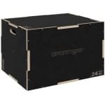 Houten Plyobox - Springbox - Plyo box met Handgrepen - in Hoogte Verstelbaar - Jump Box - Plyo Boxen - Fitness Box - Fitness Kist - Crossfit Box - Krachttraining - Fitness - 41/51/61 cm -Zwart