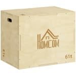 Houten Plyobox - Springbox - Plyo box met Handgrepen - in Hoogte Verstelbaar - Jump Box - Plyo Boxen - Fitness Box - Fitness Kist - Crossfit Box - Krachttraining - Fitness - 51/61/76 cm - Naturel Hout