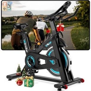 Indoor Cycling Hometrainer met LCD Monitor en Tablet Houder - Stationaire Fitnessbike tot 140 kg