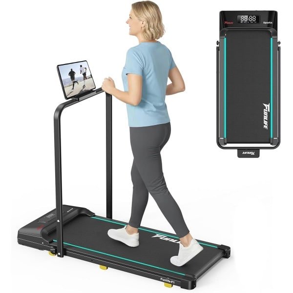 Inklapbare 3-in-1 Loopband voor Thuis - Stil & Plat, Geschikt tot 120 kg, Ideaal voor Bureaugebruik, Senioren en Revalidatie