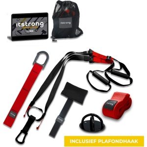 Itstrong TRX Suspension Trainer - TRX Resistance Band - Calisthenics Weerstandsbanden - Fitness - Crossfit - Met Plafondhaak