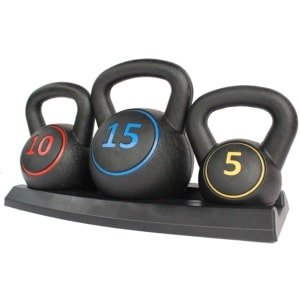 Kettlebell 3 Stuks 17,78x17,78x27,94cm Kettlebell Set Black Rubber Antislip Handgreep 5 10 15 Lb Krachttraining Fitness Revalidatie Thuis Sportschool
