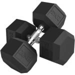 Kurzhanteln - 2 x 20 kg - Gekartelde Gietijzeren Dumbbells - Krachttraining - Gietijzer - Zwart