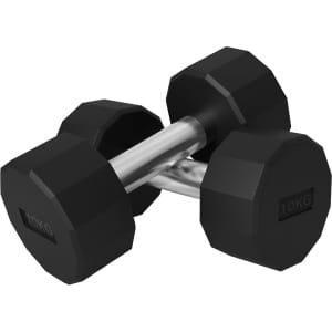 Kurzhantelset - 20 kg - Antislip Dumbbellset - Krachttraining - Metaal - Zwart