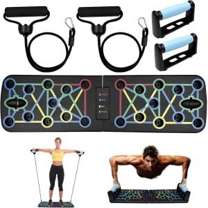 LeeuwenChoice® Push Up board met elastiek- Opvouwbaar - Krachttraining - Thuisoefeningen