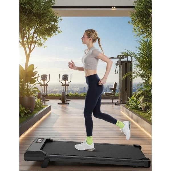 Loopband Walking Pad met Helling - Compacte Onder Bureau Loopband voor Thuis & Kantoor - 1-8 km/u - Elektrisch, Stil & Verrijdbaar - Designbest