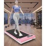 Loopband Walking Pad met Helling - Elektrische Onder Bureau Treadmill 1-8 km/u - Compact & Stil - 2,5 PK - LCD Display - Voor Thuis & Kantoor - Roze - Designbest