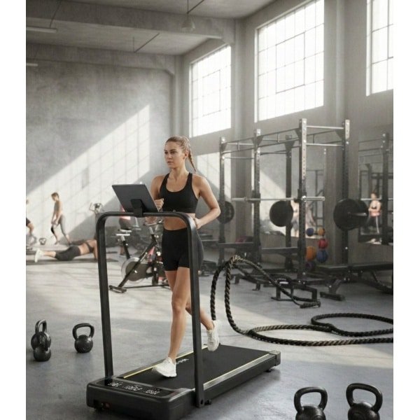 Loopband met Helling & Handgreep - Inklapbare Walking Pad voor Thuis & Bureau - 2.5 PK Motor - Stil & Compact - Tot 8 km/u - App & Afstandsbediening - Designbest