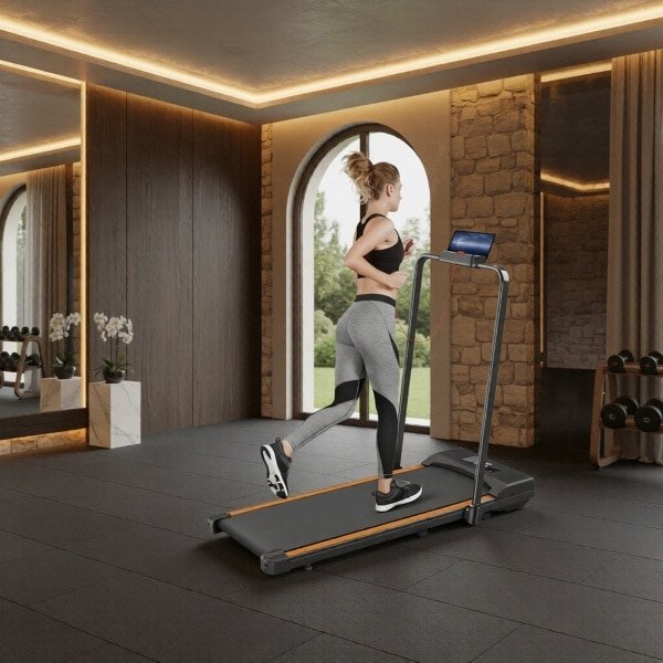 Loopband voor Thuis & Kantoor 2-in-1 Inklapbaar - Walking Pad met Handvat - 1-10 km/u - LCD Display - Afstandsbediening - Compact & Stil - Designbest