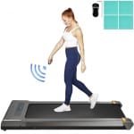 Loopband voor onder het bureau - Opvouwbare Wandelband - Zonder Leuning - Compact - Draagvermogen 100 kg - Voor Kantoor & Thuis - Voor Wandelen & Hardlopen - Zilver