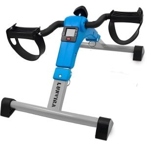 Lunvira® Stoelfiets - Opvouwbare Mini Hometrainer voor onder bureau - Fietstrainer & Bureaufiets - Verstelbare Weerstand - Revalidatie & Bewegingstrainer - Inclusief Trainingscomputer