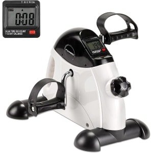 MELVRA Stoelfiets - Mini Hometrainer - Bewegingstrainer voor Senioren & Ouderen - Revalidatie - Fitness Pedalen - Thuisgebruik - Zwart