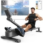 MERACH 2025 roeimachine voor thuis - Roeitrainer met 16-staps magnetisch systeem - Haai-ontwerp - LCD-monitor - Stil magnetisch remsysteem - Exclusieve app en spellen - Compatibel met Kinomap - Eenvoudige montage - Geschikt voor full-body training