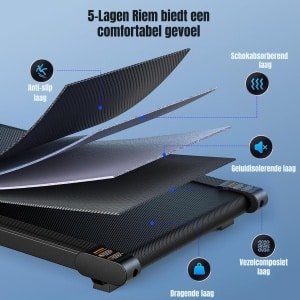 MMM® Loopband - Loopbanden Voor Thuis - Loopband Inklapbaar - Zwart - 109cm x 10cm x 50cm