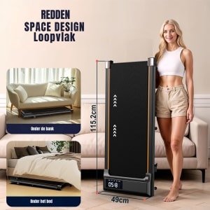 MMM® Loopband - Loopbanden Voor Thuis - Loopband Inklapbaar - Zwart - 111cm x 13cm x 49cm