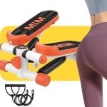 Mini Hometrainer Stepper met Twistbeweging en Weerstandsbanden voor Full Body Workout
