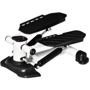 Mini Stepper - Fitness Stepper - LCD-Display - Hometrainer - 2 Wielen - Antislip Pedalen - Traploper - Aerobic Step - Crossfit - Trainingsapparaat - Voor Thuis & Kantoor - Zwart
