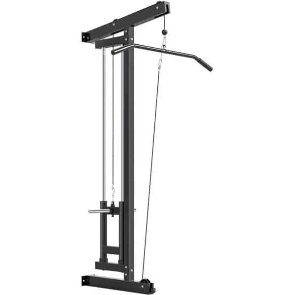 Multifunctioneel Trainingsstation - Wandgemonteerd Roeimachine - Lat pulldown - Kabelmachine - Verstelbare Gewichten en Touw (tot 100 kg) - Krachtstation - Thuisgym - Thuis Fitness & Krachttraining - Fitnesscentrum - Zwart