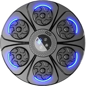 Music Boxing Machine - Smart Wall Mounted Punching Trainer, Interactive LED Fitness Pad, Home Workout Boxing Equipment, Ideal for Cardio and Reflex Training, Black