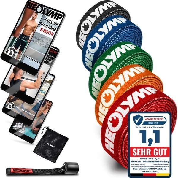 NORDIVAR® - Duurzame Fitnessbanden van Stof - Wasbaar en Comfortabel - Inclusief E-book voor Krachttraining & Gymnastiek