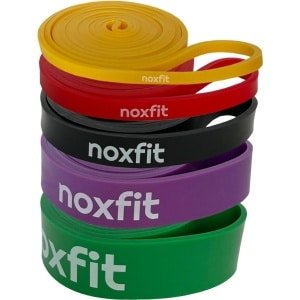 Noxfit® Weerstandsbanden - Resistance Band - Fitness Elastiek - Pull Up Band - Weerstandsband Set van 5 voor Calisthenics - Fitness - Crossfit