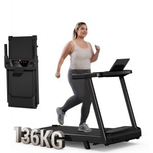 Opvouwbare loopband voor thuis, met verstelbare helling tot 9% en een snelheid tot 12 km/u. Voorzien van een krachtige 3 pk motor en 12 vooraf ingestelde trainingsprogramma's. Het maximale gebruikersgewicht bedraagt 136 kg.