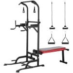 Paco Goederen® Power Tower - multifunctionele fitnesstoren - fitnessapparatuur - krachttraining - Full Body - Opvouwbare Bank - Pull-up Bar