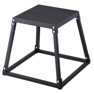 Plyometrische Sprongbox - Plyo Box - Hoogte 45,8 cm - Antislipplatform - Voor Boxsprongen & Step-ups - Thuisfitness - Conditie- en Krachttraining - Zwart