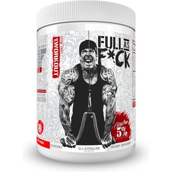 Pre-Workout - Full As F*ck 375g - 5% Nutrition Fruit Punch - Blue Ice