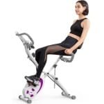 SCH® Hometrainer Fiets - Hometrainers Fitness - Hometrainer - Paars - 133cm x 25cm x 47cm