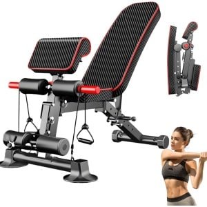 Sensova - Halterbank voor Thuisgebruik - Premium Multifunctionele Fitnessbank voor Krachttraining en Fitness - Verstelbare Trainingsbank met 7 Hoekstanden - 350 kg Belastbaar - Stabiel en Comfortabel