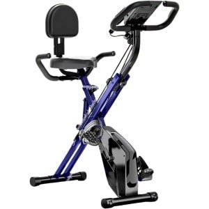 Sensova Hometrainer voor Thuisgebruik en Gym - Opvouwbare Fitness Fietsen met 8 Weerstandsniveaus, Hartslagsensoren en LCD Display - Stille Magnetische Spinningfiets voor Effectieve Cardiotraining en Vetverbranding