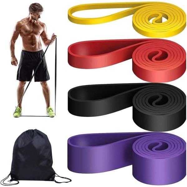 Set van 4 Weerstandsbanden - Weerstandsbanden Set voor Mannen en Vrouwen - Diverse Weerstandslevels voor Krachttraining en Spierversterking
