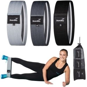 Skandika fitnessbanden van stof 3-delige set - Resistance Booty Bands, 3 weerstanden, antislip, inclusief oefengids & draagtas | fitnessband voor krachttraining, spieropbouw, fitness en yoga