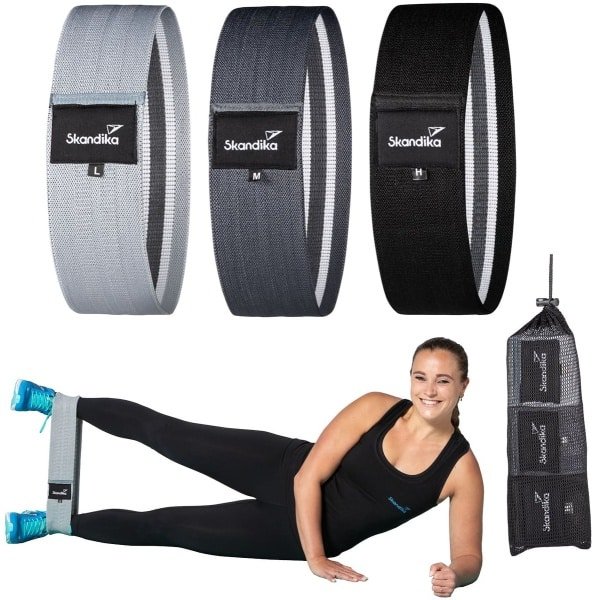 Skandika fitnessbanden van stof 3-delige set - Resistance Booty Bands, 3 weerstanden, antislip, inclusief oefengids & draagtas | fitnessband voor krachttraining, spieropbouw, fitness en yoga