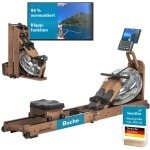 Skandika waterroeimachine Nytta - 45° tank, houten roeitrainer voor thuis, opklapbaar, compatibel met Kinomap app, Europees beukenhout | Houten roeitrainer met waterweerstand