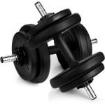 Spokey Hoogwaardige korte halterset, 7,5 kg, 10 kg, 15 kg, 20 kg, ideale halterset voor fitness en krachttraining thuis