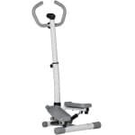 Stepper - Thuis Fitness Stepper - LCD-Display - Traploper - Aerobic Step - Crossfit - in Hoogte Verstelbaar - Robuust Frame - Antislip-Pedalen - Full-body Workout - Voor Krachttraining en Cardio - Wit + Grijs